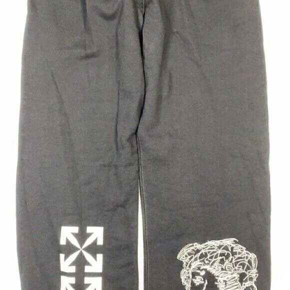 Off-White c/o Virgil Abloh Disrupted Logo Slim Black Sweatpants Size Large - Picture 6 of 12